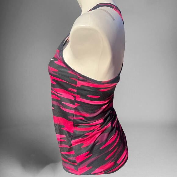 Nike Dri-Fit Running Tank Criss Cross Racer Back Center Swoosh Fitted Camouflage - Picture 4 of 8